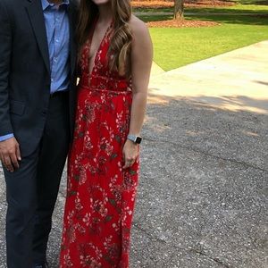 Callie Mac Floral Braided Maxi Dress Size Medium